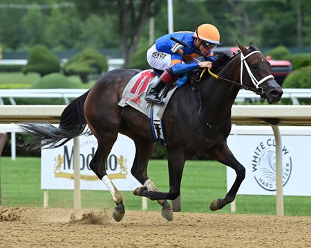 The Queens M G wins the Schuylerville Stakes on opening day at Saratoga Race Course