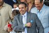 Owner Mike Repole is all smiles after Fierceness with jockey John Velazquez won the 61st running of these Jim Dandy presented by Mohegan Sun -Grade II at the Saratoga Race Course Saturday July, 27, 2024 in Saratoga Springs, N.Y.  Photo  by Skip Dickstein