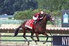 Dornoch #1 ridden by Luis Saez captures the $1,000,000 Haskell Invitational Stakes (G1) on July 20, 2024 at Monmouth Park in Oceanport, NJ. Photo by Nikki Sherman/EQUI-PHOTO.