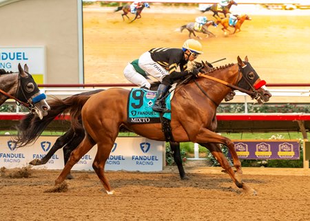 Mixto edges past pacesetter Full Serrano to win the Pacific Classic Stakes at Del Mar