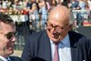 Far Bridge’s trainer Christophe Clement, right has a laugh with NYRA CEO David O’Rourke after winning the 50th running of the Resorts World Casino Sword Dancer at the Saratoga Race Course Saturday Aug 24, 2024 in Saratoga Springs, N.Y.  Photo  by Skip Dickstein