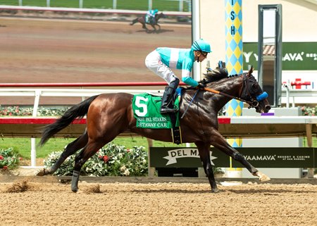 Getaway Car wins the Best Pal Stakes at Del Mar under Juan Hernandez.