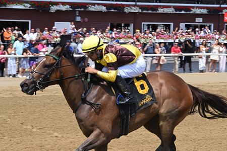 Quietside, runner-up to Immersive in the Spinaway and facing that rival again in the Oct. 4 Alcibiades Stakes at Keeneland, wins a maiden race at Saratoga Race Course