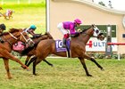 Anthony Fanticola&#39;s Motorious and jockey Antonio Fresu win the Grade III $150,000 Green Flash Handicap Saturday, August 31, 2024 at Del Mar Thoroughbred Club, Del Mar, CA. 
Benoit Photo
