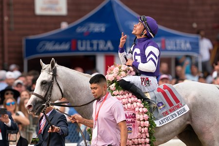 Arthur's Ride after winning the Whitney Stakes at Saratoga Race Course