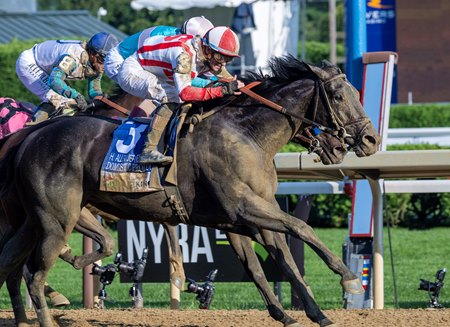 Domestic Product edges Prince of Monaco to win the H. Allen Jerkens Memorial Stakes at Saratoga Race Course