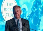 Stuart S. Janney III, Chair of The Jockey Club speaks at The Jockey Club’s  Seventy-Second Round Table on Matters Pertaining to Racing Thursday Aug.1, 2024 in Saratoga Springs, N.Y.  Photo The Jockey Club by Skip Dickstein