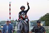 Seize the Grey #2 with Jaime Torres riding won the $1,000,000 Grade I Pennsylvania Derby at Parx Racing in Bensalem, PA on September 21, 2024. Photo by Nikki Sherman/EQUI-PHOTO.