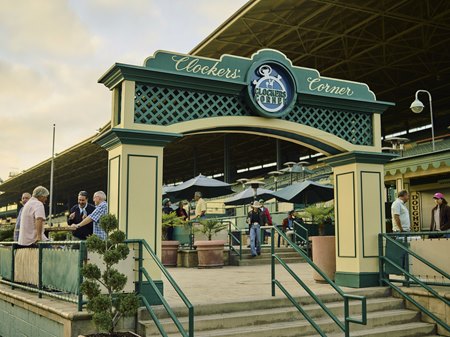 Clockers' Corner at Santa Anita Park