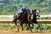 Baoma Corp.&#39;s Tenma and jockey Kazushi Kimura, outside, nose out Vodka With a Twist (jockey Mike Smith), inside, to win the Grade I $300,000 FanDuel Racing Del Mar Debutante Saturday September 7, 2024 at Del Mar Thoroughbred Club, Del Mar, CA.
Benoit Photo