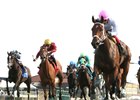 Kathynmarissa wins the 2024 Dueling Grounds Oaks Invitational Stakes at Kentucky Downs
