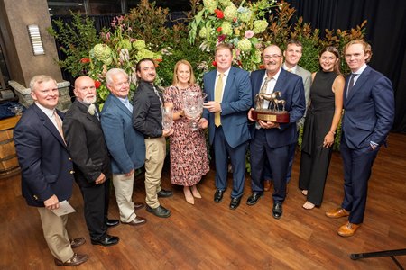 Team Godolphin accepts the award as National Breeder of the Year at Fasig-Tipton in Lexington