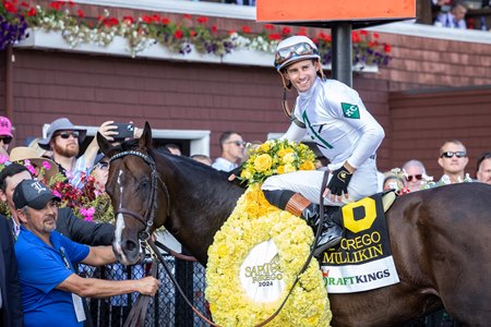 Mullikin after winning the 2024 Forego Stakes at Saratoga Race Course