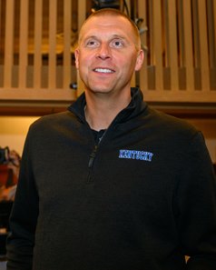 University of Kentucky men's basketball coach Mark Pope, for whom the promising 2-year-old Coach Pope is named