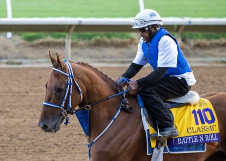 Rattle N Roll trains late last month at Del Mar