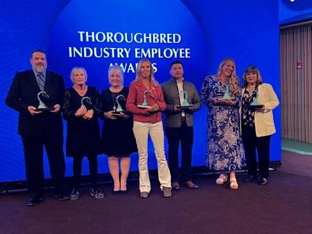 (L-R): TIEA Award winners of 2024 are Steve Vargas, Lauren Marks, Christine Jones, Cass Dewey, Milver Martinez, Julianne Stowell, and Nancy LaSala