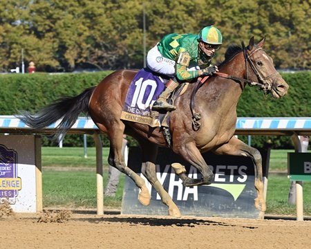 Chancer McPatrick wins the Champange Stakes at Aqueduct Racetrack