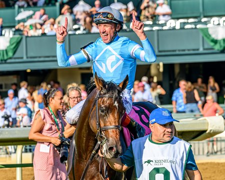 May Day Ready following her win in the Jessamine Stakes at Keeneland