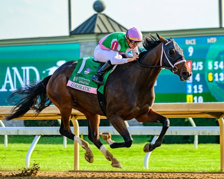 Idiomatic wins the Spinster Stakes at Keeneland