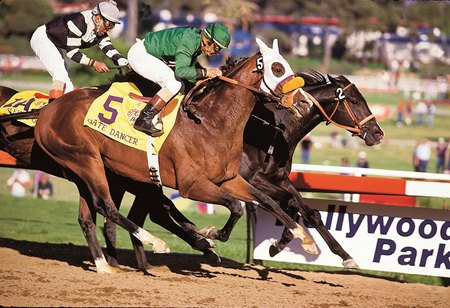 Wild Again (inside) wins the 1984 Breeders' Cup Classic at Hollywood Park 