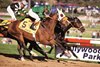 Wild Again, inside, wins the 1984 Breeders&#39; Cup Classic.