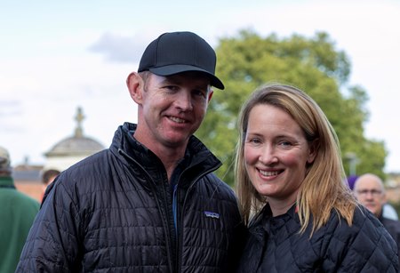 David and Tamso Cox at the 2024 Tattersalls October Yearling Sale