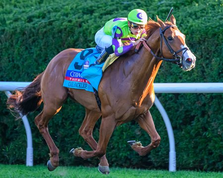 Carl Spackler wins the Coolmore Turf Mile Stakes at Keeneland