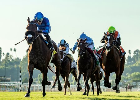 Hang the Moon wins the Rodeo Drive Stakes at Santa Anita Park