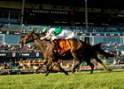 Jockey Vincent Cheminaud guides Mouffy to victory in the bet365 Dance Smartly (Grade II) Stakes at Woodbine. Mouffy is owned by Augustin Stables and trained by Jonathan Thomas.Woodbine/Michael Burns Photo