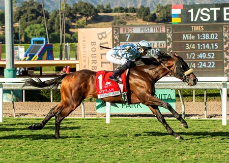 Atitlan and Hector Berrios win the Twilight Derby at Santa Anita Park