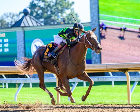 Zeitlos wins the Thoroughbred Club of America Stakes at Keeneland