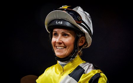 Jockey Rachel King became the first female rider to win the Golden Rose Stakes