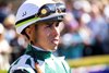 Irad Ortiz Jr. before the Turf Sprint (G1T) at Del Mar Racetrack in Del Mar, CA on November 2, 2024.