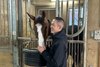 Trainer Tetsuya Kimura and 2024 Japanese Oaks winner Cervinia Nov. 22 at the trainer&#39;s stable at Miho Training Center