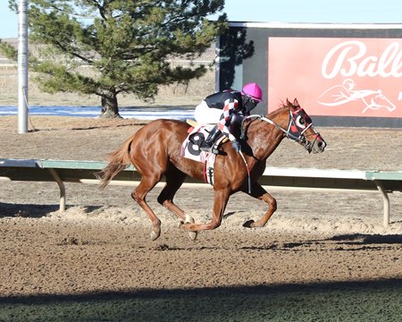 Runnin On Promises wins the Gold Rush Futurity at Arapahoe Park