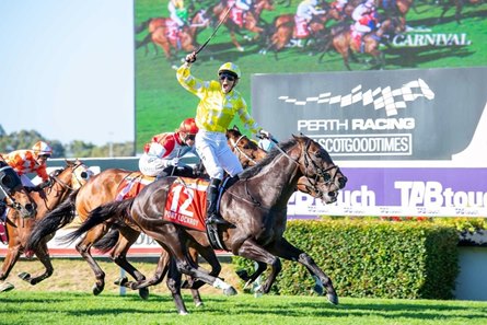 Port Lockroy wins the Railway Stakes at Ascot in Australia