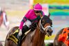 Mr. &amp; Mrs. W.K. Warren, Jr.’s Formidable Man and jockey Umberto Rispoli, right,  win the Grade I $300,000  Hollywood Derby  Saturday November 30, 2024 at Del Mar Thoroughbred Club, Del Mar, CA.
Benoit Photo