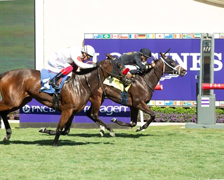 Twirling Queen prevails over Just Nails in the Senator Ken Maddy Stakes at Del Mar