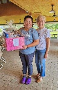 (L-R): Backstretch community member Maria Lopes and Michelle Borisenok