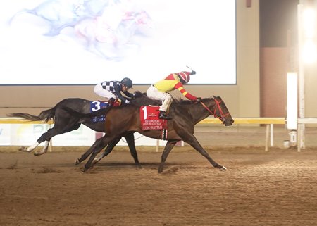 Coal Battle wins the Remington Springboard Mile Stakes at Remington Park