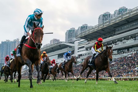 Nearly 70,000 people attended the Dec. 8 Hong Kong International Races where Romantic Warrior won the Hong Kong Cup a third time