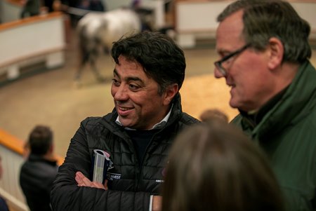 Amo Racing's Kia Joorabchian (center) at Tattersalls