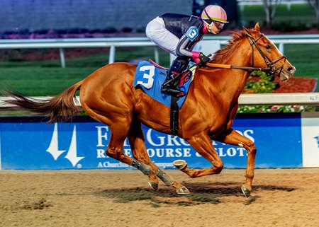 Her Laugh wins the Untapable Stakes at Fair Grounds