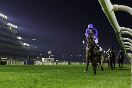 Measured Time wins the Al Rashidiya Stakes at Meydan Racecourse