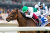 Mrs. Astor and jockey Lanfranco Dettori Grade III, $100,000 Robert J. Frankel Stakes, Friday, December 27, 2024 at Santa Anita Park, Arcadia CA.
&#169; BENOIT PHOTO