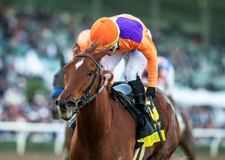 Kopion wins the 2024 La Brea Stakes at Santa Anita Park