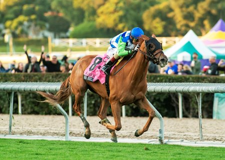 She Feels Pretty wins the 2024 American Oaks at Santa Anita Park