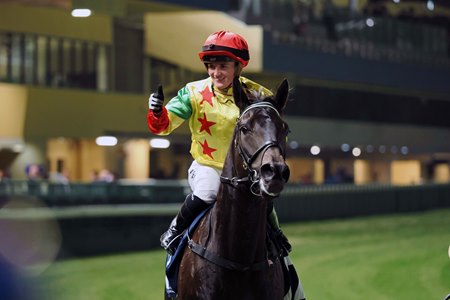Hollie Doyle and Soleil Fighter after winning the 2024 International Jockeys’ Championship at Happy Valley