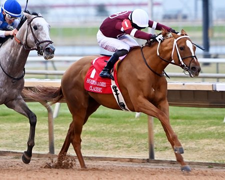 Recharge wins the Houston Ladies Classic Stakes at Sam Houston Race Park