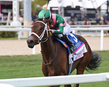 Be Your Best wins the Pegasus World Cup Filly & Mare Turf at Gulfstream Park